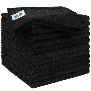 HOMEXCEL Microfiber Cleaning Cloths 12 Pack - Ultra Absorbent, Lint-Free, 16x16" Towels for Cars and...