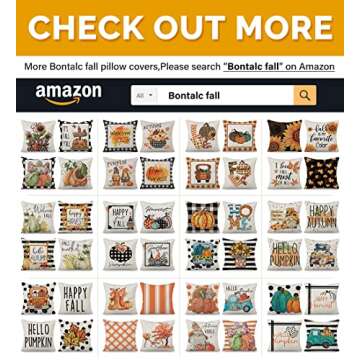 Bontalc Fall Pillow Covers Set of 4 - Autumn Decor
