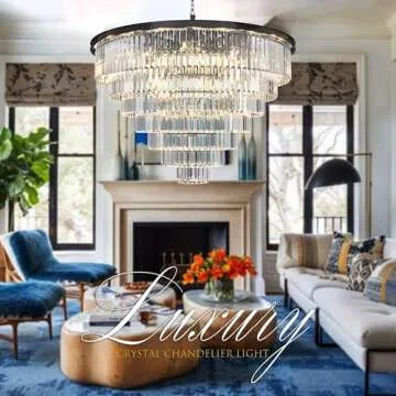 MEELIGHTING 7-Tier Stunning Crystal Chandelier Lighting