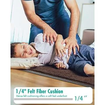 Non Slip Rug Pad Gripper - 9x12 Feet 1/4” Extra Thick Felt Under Rug for Area Rugs and Hardwood Floors,Super Cushioned Non Skid Carpet Padding