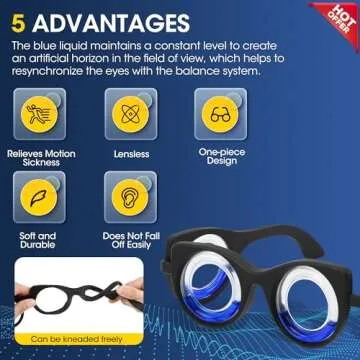 Motion Sickness Glasses Relieve Carsickness Car Sickness Glasses Airsickness Seasickness Portable Anti Nausea Car Sick Glasses Adults or Kids