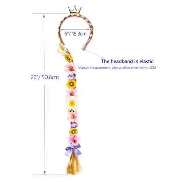 Party Chili Long Hair Princess Hairpiece Long Cosplay Braided Wigs for Girls Princess Dress Up Acces...