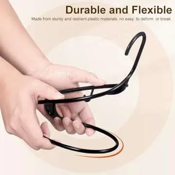 HOUSE DAY Black Plastic Hangers 60 Pack, Clothes Hangers with Non Slip Hooks, Durable & Space Saving Coat Hanger, Light-Weight Clothing Hangers, Perfect Closet Organizer for Everyday Use