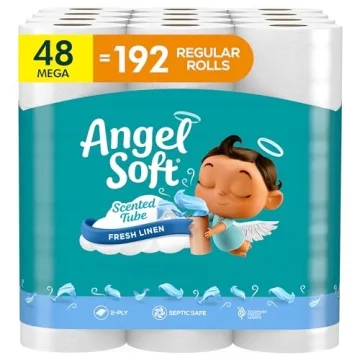 Angel Soft Toilet Paper with Fresh Linen Scent, 48 Mega Rolls - The Ultimate Comfort and Value
