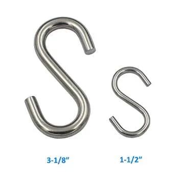 DGOL Stainless Steel S Hooks Set - 24 Pack, 100 lbs Load