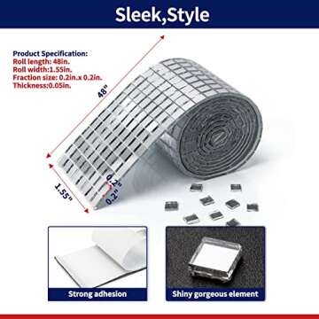 Art3dwallpanels Self-Adhesive Glass Mirror Mosaic Tiles