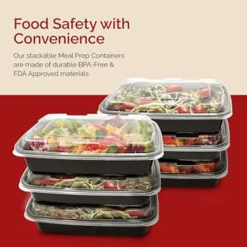 Reli. Meal Prep Containers (50 Pack, 32 oz.) | 1 Compartment Food Containers with Lids | Microwavable Freezer Dishwasher Safe - Bento Box