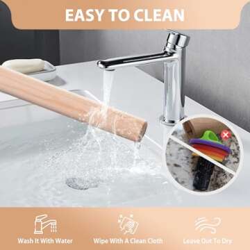 Adjustable 17.5 Inches Wood Rolling Pin with Thickness Rings for Baking -Non Stick Wooden Dough Roller Pin with Spacer Bands for Cookie,Pie Crust, Pastry Fondant By Folksy Super Kitchen(17.5, Grey)