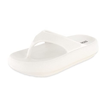 CUSHIONAIRE Women's Fling Recovery Cloud Pool Slides Sandal with +Comfort, Vanilla 6