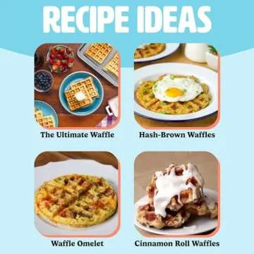 Tasty Mini Nonstick Waffle Maker, Perfect for Individual Waffles, Hash Browns, Brownies and more, Quick Results, Easy Clean Up, 600W, White