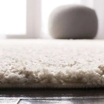 SAFAVIEH Arizona Shag Collection Area Rug - 9' x 12', Ivory & Beige, Moroccan Diamond Design, Non-Shedding & Easy Care, 1.6-inch Thick Ideal for High Traffic Areas in Living Room, Bedroom (ASG744A)