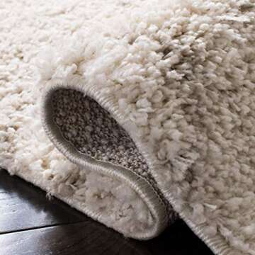 SAFAVIEH Arizona Shag Collection Area Rug - 9' x 12', Ivory & Beige, Moroccan Diamond Design, Non-Shedding & Easy Care, 1.6-inch Thick Ideal for High Traffic Areas in Living Room, Bedroom (ASG744A)