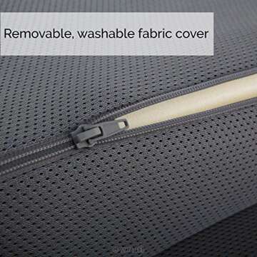 LUCID 3 Inch Folding Mattress - Foam Tri-Fold Guest Bed with Washable Cover and Carry Handles - Full