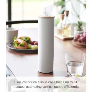 Yamazaki Home Rin Reusable Round Tissue Case - Stylish Car Holder