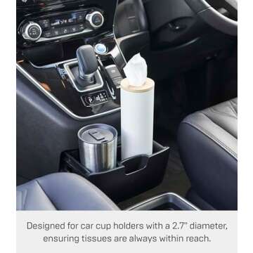 Yamazaki Home Rin Round Tissue Holder - Slim Steel + Wood