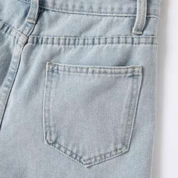 Xunger Women’s Rhinestone Fringe Jean Shorts High Waist Diamond Tassel Denim Shorts with Pockets(0796-Blue-S-RD)