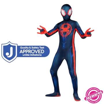Marvel Miles Morales: Spider-Man Official Youth Deluxe Zentai Costume - Stretch Spandex with Hidden ...