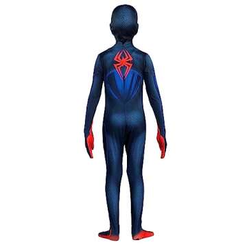 Marvel Miles Morales: Spider-Man Official Youth Deluxe Zentai Costume - Stretch Spandex with Hidden Zippers, Wrist Slits (XS) Multi