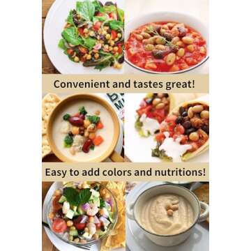 【Eat More Beans】Organic Fully Cooked Super Bean Mix, steamed bean, healthy salad toppings, plant-based protein, vegan, organic, non-GMO, Edamame, Chickpeas, Black Beans, Kidney Beans (5oz, 6packs)