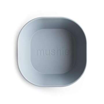 mushie Square Dinnerware Bowls for Kids | Made in Denmark, Set of 2 (Cloud)