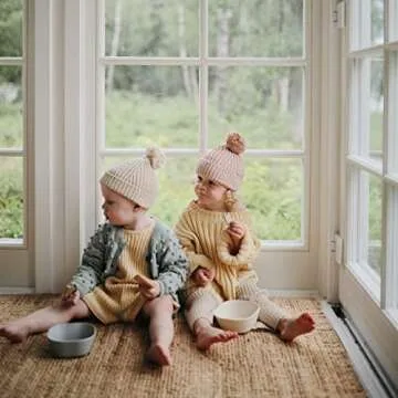 mushie Square Dinnerware Bowls for Kids | Made in Denmark, Set of 2 (Cloud)