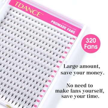 Stunning TDANCE Premade Eyelash Extensions - 320 Fans for Effortless Glamour