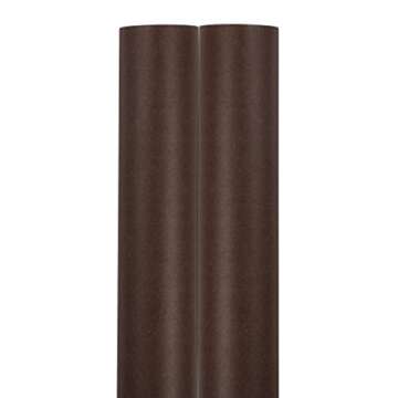 JAM Paper Gift Wrap - Matte Wrapping Paper - 50 Sq Ft Total (30 in x 10 Ft Each) - Matte Chocolate Brown - 2 Rolls/Pack