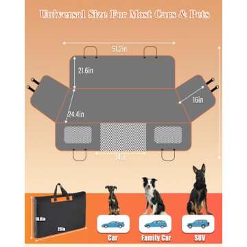 Instraella Back Seat Extender for Dogs, Dog Car Seat Cover for Back Seat with Waterproof Hard Bottom for Car SUV, Dog Hammock Travel Bed to Protect Your Car Backseat