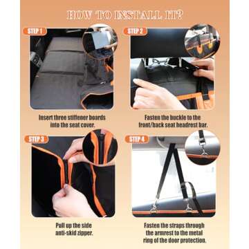 Instraella Back Seat Extender for Dogs, Dog Car Seat Cover for Back Seat with Waterproof Hard Bottom for Car SUV, Dog Hammock Travel Bed to Protect Your Car Backseat