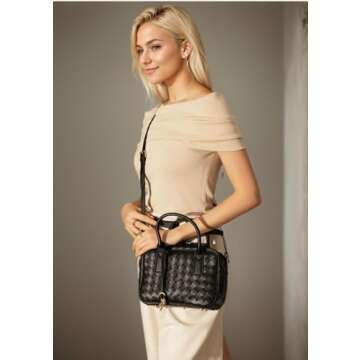 LEESTUTY Trendy Woven Crossbody Bag for Women - Woven Top Handle Satchel Handbag - Weaved Hand Purse...