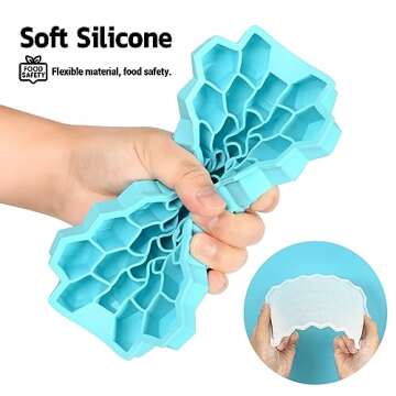 Upgrade Ice Cube Trays, 2 Pack Silicone Flexible Ice Cube Trays with Lid, 76 Cubes Ice Trays for Chilled Drinks, Whiskey & Cocktails, Stackable Flexible Safe Ice Cube Trays1