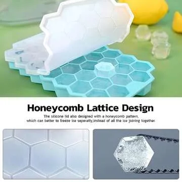 Upgrade Ice Cube Trays, 2 Pack Silicone Flexible Ice Cube Trays with Lid, 76 Cubes Ice Trays for Chilled Drinks, Whiskey & Cocktails, Stackable Flexible Safe Ice Cube Trays1