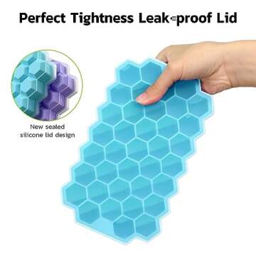 Upgrade Ice Cube Trays, 2 Pack Silicone Flexible Ice Cube Trays with Lid, 76 Cubes Ice Trays for Chilled Drinks, Whiskey & Cocktails, Stackable Flexible Safe Ice Cube Trays1