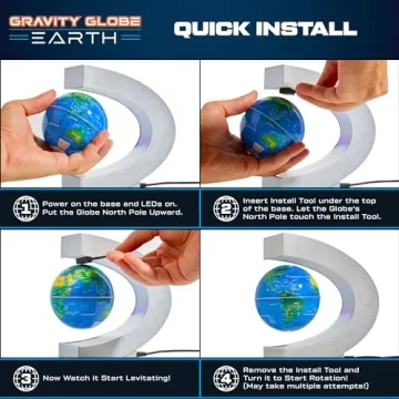 Magnetic Levitating Globe Lamp with LED Lights