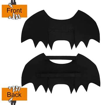 PetLoft Cat Costume Bat Wings, Cat Halloween Costume with 2 Pumpkin Bells Adjustable for Cat and Small Dog, XS