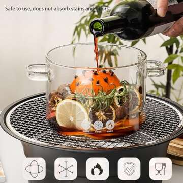 Mzowgzk Glass Cooking Pot - Versatile and Stylish