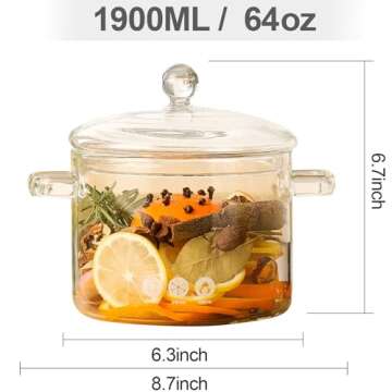 Mzowgzk Glass Cooking Pot - Versatile and Stylish