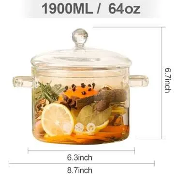 Mzowgzk Glass Cooking Pot - Versatile and Stylish