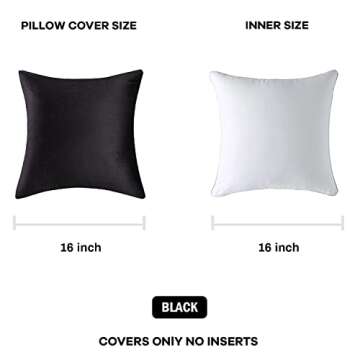 Yonous Neutral Gradient Combo Set Throw Pillow Covers, Premium Velvet Soft Square Cushion Cases, Decorative Pillows for Sofa Bedroom Car, Set of 4, 16x16 Inch