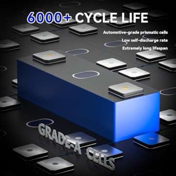 XZNY Compact 12V 300Ah LiFePO4 Lithium Battery (310Ah), Small Size 6000+ Cycles 12V 300Ah Battery, Built-in 200A Low-Temp Protection BMS, Great for RV, Off-Grid, Home Energy Storage, Marine