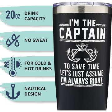 Funny Captain Tumbler for Boat Lovers