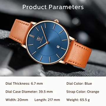 BEN NEVIS Minimalist Mens Watch with Leather Strap Rose Gold