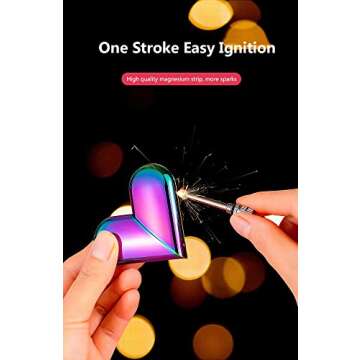 Matchstick Lighter, Heart Shaped Soft Flame Butane Lighter, Creative Flame Butane Love Lighter,Suitable for Indoor & Outdoor, Gifts (Butane Not Included)