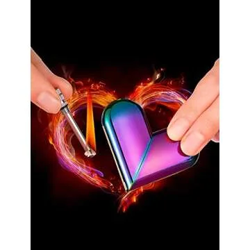 Matchstick Lighter, Heart Shaped Soft Flame Butane Lighter, Creative Flame Butane Love Lighter,Suitable for Indoor & Outdoor, Gifts (Butane Not Included)