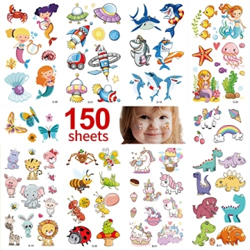 Metker Tattoos for Kids - 150 Sheets 1700+ Patterns | Fun Temporary Tattoos for Boys and Girls