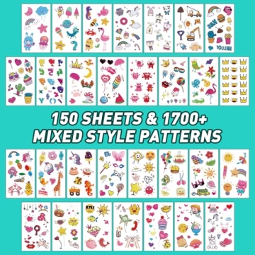 Metker Kids Temporary Tattoos 1700+ Patterns - Fun & Safe