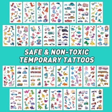 Metker Kids Temporary Tattoos 1700+ Patterns - Fun & Safe