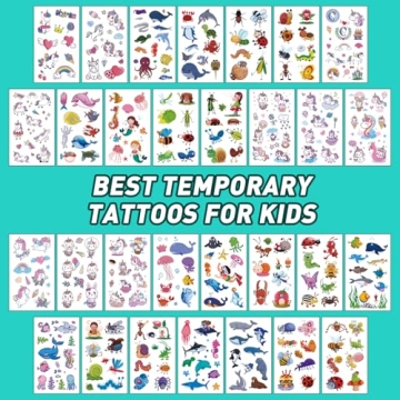 Metker Kids Temporary Tattoos 1700+ Patterns - Fun & Safe