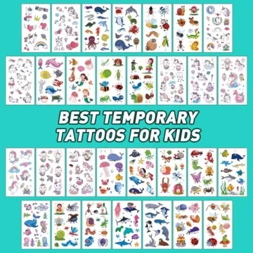 Metker Kids Temporary Tattoos 1700+ Patterns - Fun & Safe