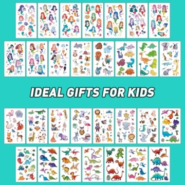 Metker Kids Temporary Tattoos 1700+ Patterns - Fun & Safe